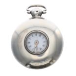 George III silver verge half hunter pocket watch, London 1814, unsigned fusee movement, no. 5550,