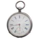 American Waltham silver lever pocket watch, no. 1712760, circa 1881, the signed movement branded '