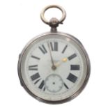 Late Victorian silver fusee lever pocket watch, Chester 1898, the movement signed A. Yewdell, Leeds,