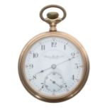 Admiral gold filled lever pocket watch, signed movement stamped 'U.S. PAT. MAY. 24 1904', the dial