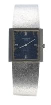 Patek Philippe, Genéve 18ct white gold square-cased  gentleman's wristwatch retailed by Gubelin,