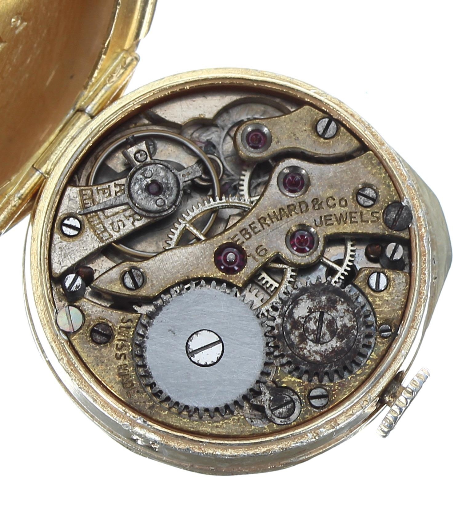 Eberhard & Co. silver (0.925) 'hermetic' swing-lug wristwatch, screw bezel, concealed hinged - Image 6 of 6