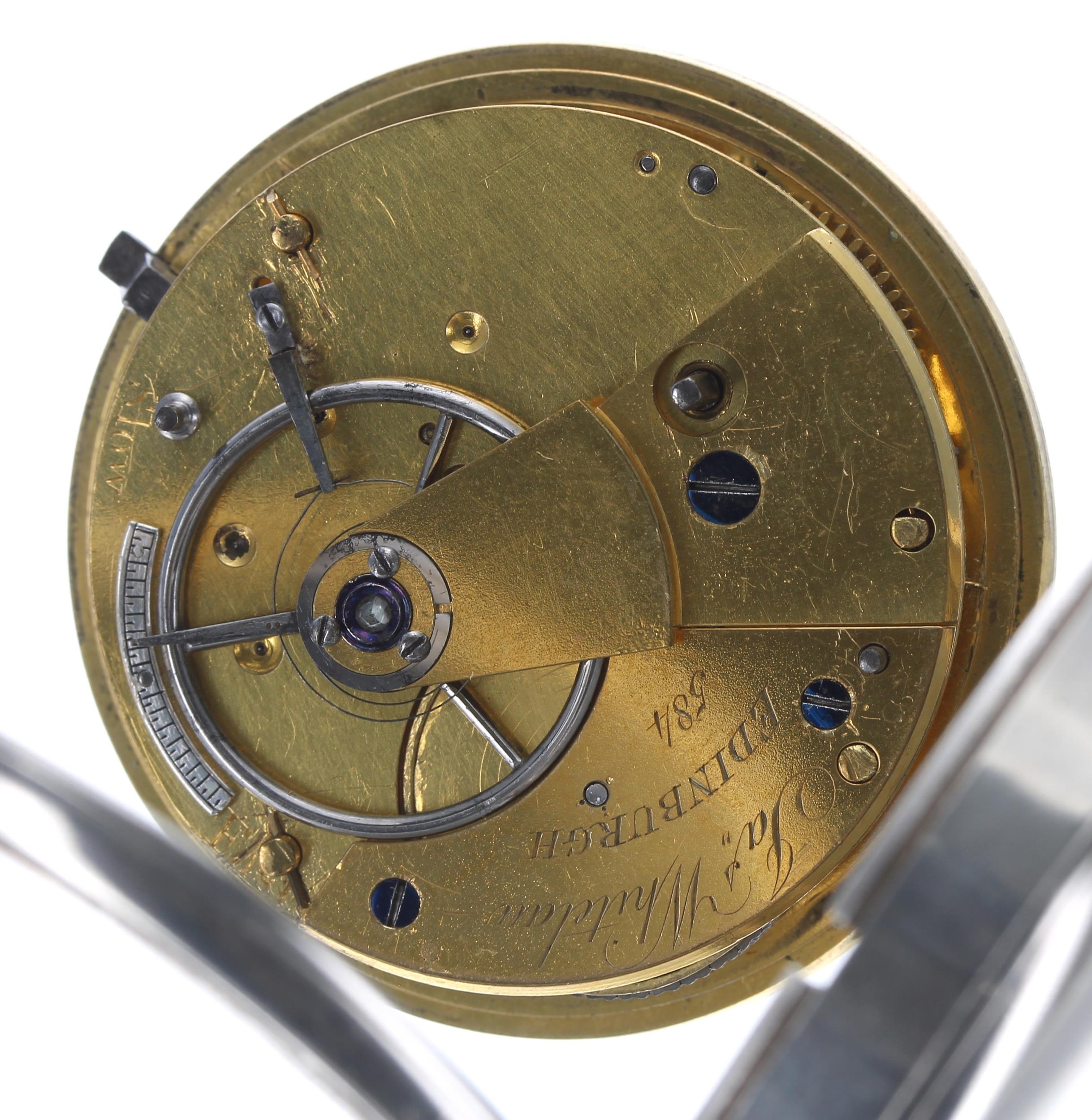 George IV silver fusee lever pocket watch, London 1827, the movement signed Jas Whitelaw, Edinburgh, - Image 3 of 3