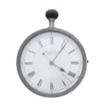 Unusual Joseph White & Son nickel cased centre seconds chronograph timer, gilt three quarter plate