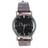 LeCoultre Futurematic automatic gold plated gentleman's wristwatch, circular black dial with applied