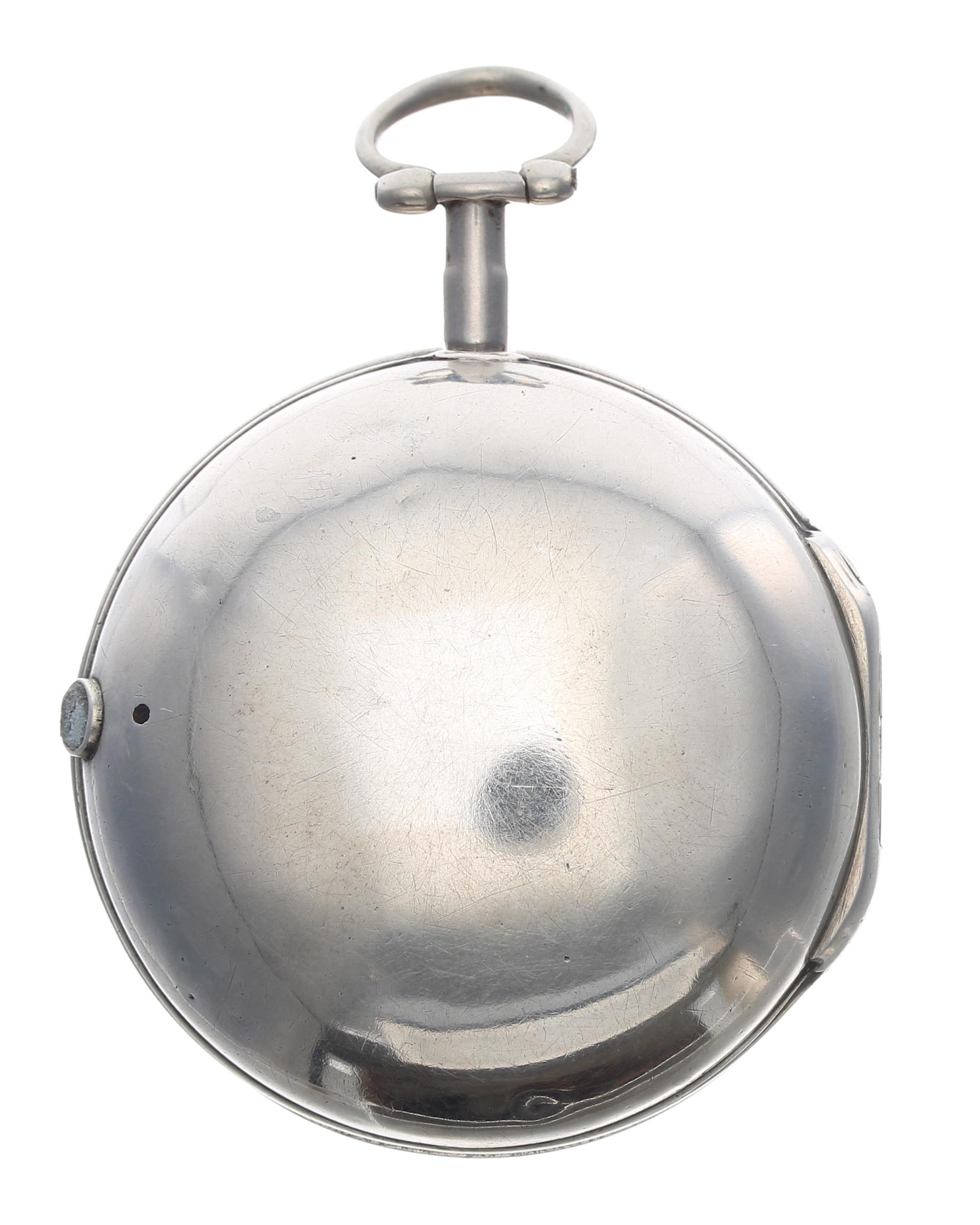 George III English silver pair cased verge pocket watch, London 1765, the fusee movement signed Thos - Image 2 of 6