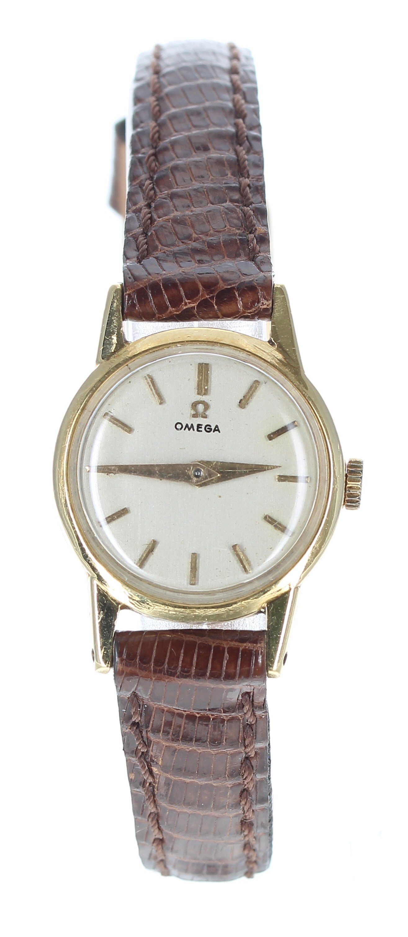 Omega 18ct lady's wristwatch, case no. 11447xxx 26xxD, serial no. 15021xxx, circa 1956, circular
