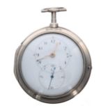 George III silver verge pair cased doctors pocket watch, London 1804, the fusee movement signed