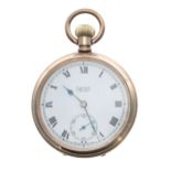 Smiths De Luxe gold plated lever pocket watch, B8197 15 jewel movement with compensated balance