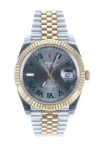 Rolex Oyster Perpetual Datejust 'Wimbledon' dial gold and stainless steel gentleman's wristwatch,