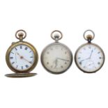 British Military Air Ministry nickel cased lever pocket watch, unsigned cal. 30 15 jewel movement,