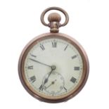 Rival gold plated lever pocket watch, signed 7 jewel movement, hinged cuvette, within a plain Star