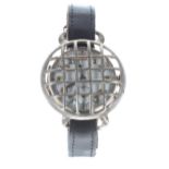 Silver WWI period wire-lug trench wristwatch, import hallmarks London 1915, the enamel dial with