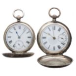 Silver (0.935) lever hunter engine turned pocket watch, the movement stamped 'Per-Se Trade Mark',