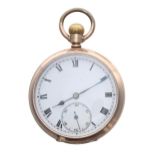 Rolex 9ct lever pocket watch, London 1923, signed movement with compensated balance and regulator,