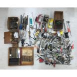Large quantity of various tools to include incomplete staking set, wristwatch case opening tools,