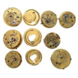 James Parkinson centre seconds fusee cylinder pocket watch movement, 45mm; together with a Grant