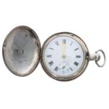 George III silver verge hunter pocket watch, London 1814, the unsigned fusee movement, no. 21602,