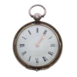 George IV silver gilt verge hunter pocket watch, London 1822, the fusee movement signed Hickman,