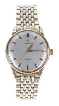 Omega Genéve 9ct gentleman's wristwatch, London 1962, serial no. 18339xxx, circular silver dial with