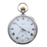J.W. Benson silver lever pocket watch, import hallmarks London 1918, signed movement with