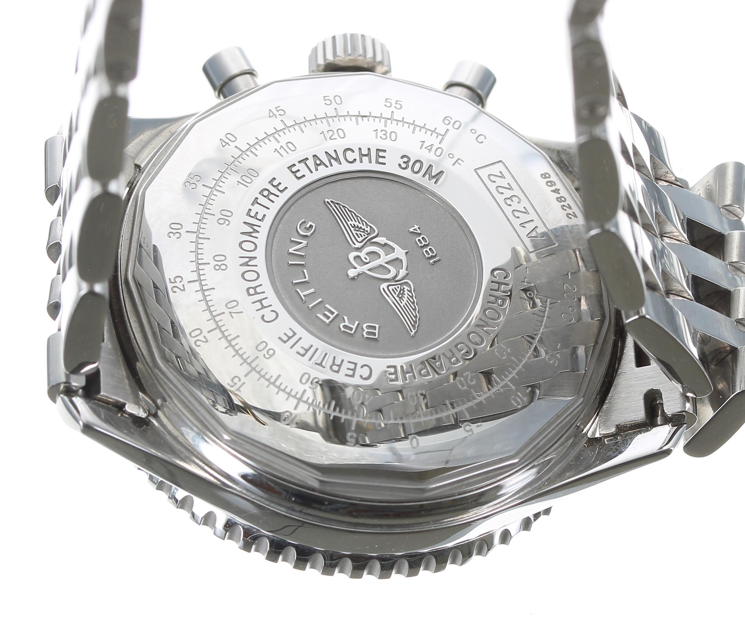 Breitling Cosmonaute chronograph stainless steel gentleman's wristwatch, reference no. A12322, - Image 6 of 6