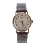 Rotary 9ct gentleman's wristwatch, London 1952, signed silvered dial with gilt Arabic numerals and