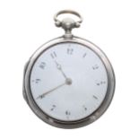 George III silver verge pair cased pocket watch, London 1800, the fusee movement signed Wm Hope, no.