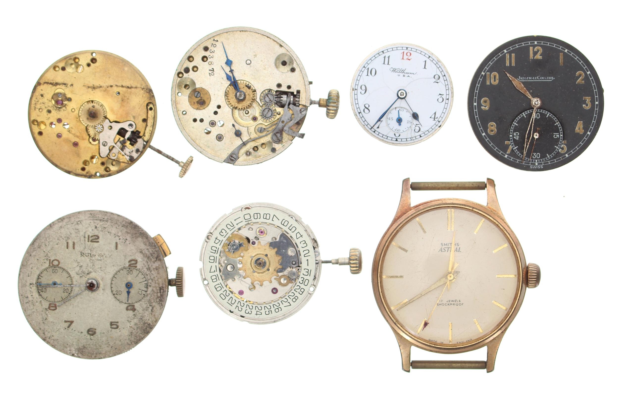 Seven wristwatch movements to include J.W. Benson; Jaeger-LeCoultre; Bulova automatic; Zenith; - Image 2 of 2