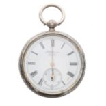 J.W. Benson 'The Ludgate Watch' silver lever pocket watch, London 1887, signed gilt three quarter
