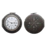 Good 18th century English silver triple cased verge pocket watch, London 1765, the fusee movement