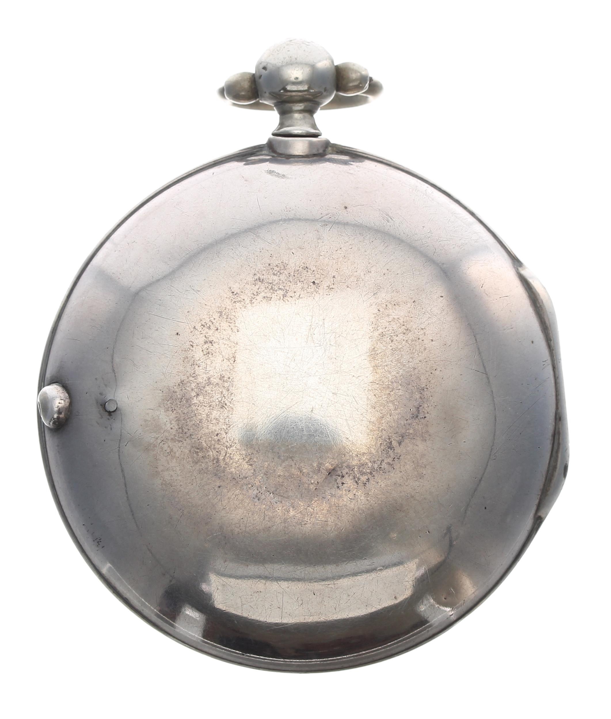 George III silver verge pair cased pocket watch, London 1800, the fusee movement signed Wm Hope, no. - Image 2 of 5