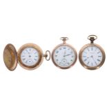 New York Standard Watch Co. gold plated lever engine turned pocket watch for repair, 47mm;