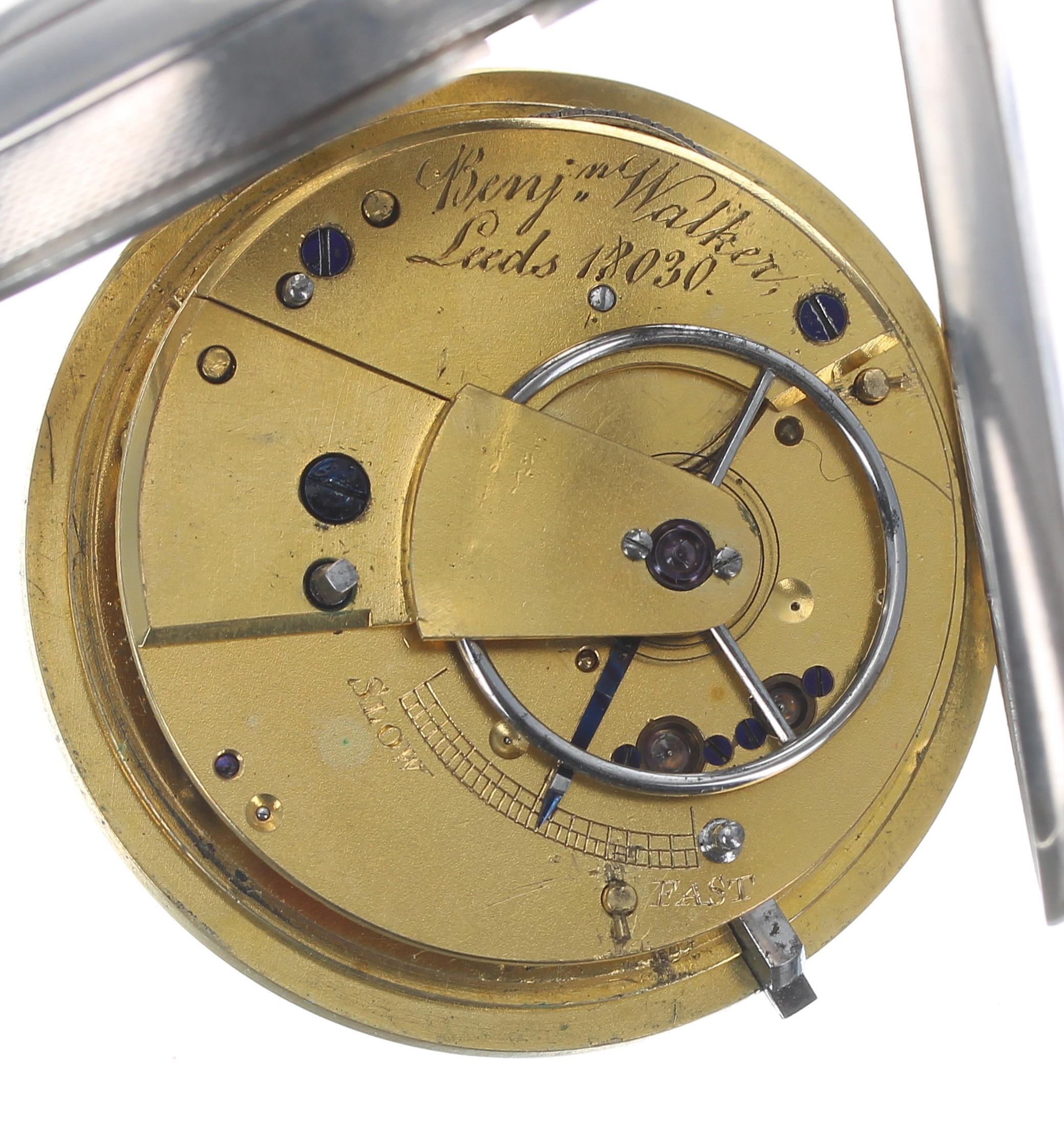 George IV silver fusee lever pocket watch, London 1828, the movement signed Benj'n Walker, Leeds, - Image 3 of 3