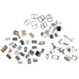 Assorted wristwatch strap buckles, ends and clasps