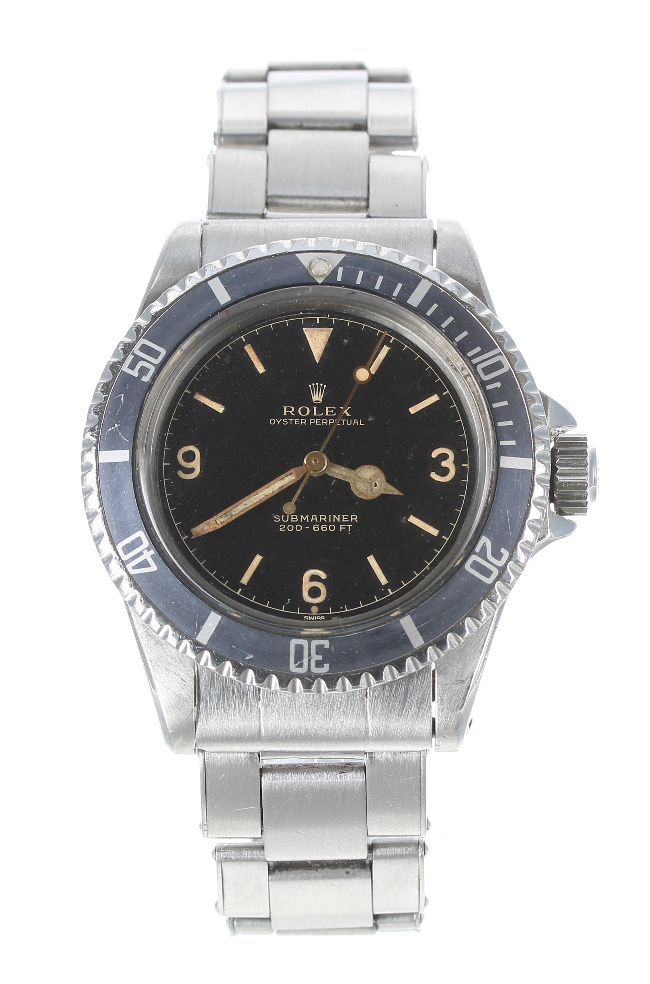 Rare Rolex Oyster Perpetual Submariner stainless steel gentleman's bracelet watch with the 3-6-9