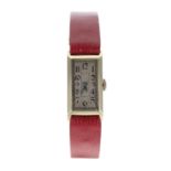 Omega 14ct rectangular lady's wristwatch, case no. 7536xxx, serial no. 9356xxx, circa 1939,