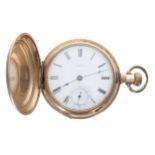 American Waltham 'Sterling' gold plated lever set hunter pocket watch, serial no. 3082550, circa