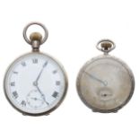 Fleurier Watch Co silver lever engine turned pocket watch, import hallmarks Edinburgh 1926, signed 7