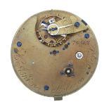 Fusee lever centre seconds chronograph pocket watch movement, with 'Up/Down' dial, signed H. Ashton,