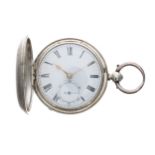 Victorian silver fusee lever hunter pocket watch, London 1868, the movement signed W'm Chambers, St.