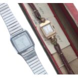 Trebex 9ct lady's wristwatch, Edinburgh 1950, signed movement and dial, case inscribed 'Myra