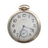 Illinois Watch Co. 10k rolled gold plated lever pocket watch, serial no. 4399237, circa 1923, signed