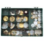 Quantity of pocket watch movement parts etc including a quantity of fob watch dials