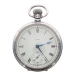 George VI Smith silver lever pocket watch, Birmingham 1947, presentation hinged cuvette, signed