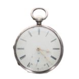 Victorian silver fusee lever pocket watch, Chester 1850, the movement signed Rich'd Jagger, Hulme,