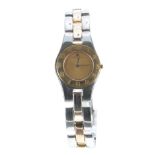 Baume & Mercier Linea bi-colour lady's wristwatch, reference no. 5261, champagne dial, Arabic