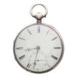 Victorian silver lever pocket watch, London 1850, the movement signed Bunyan & Gardener, Market