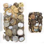 Quantity of assorted pocket watch movements for spares/repair; also a small quantity of pocket watch