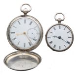 Irish silver fusee lever hunter pocket watch for repair, signed John Donegan, Dublin, engine